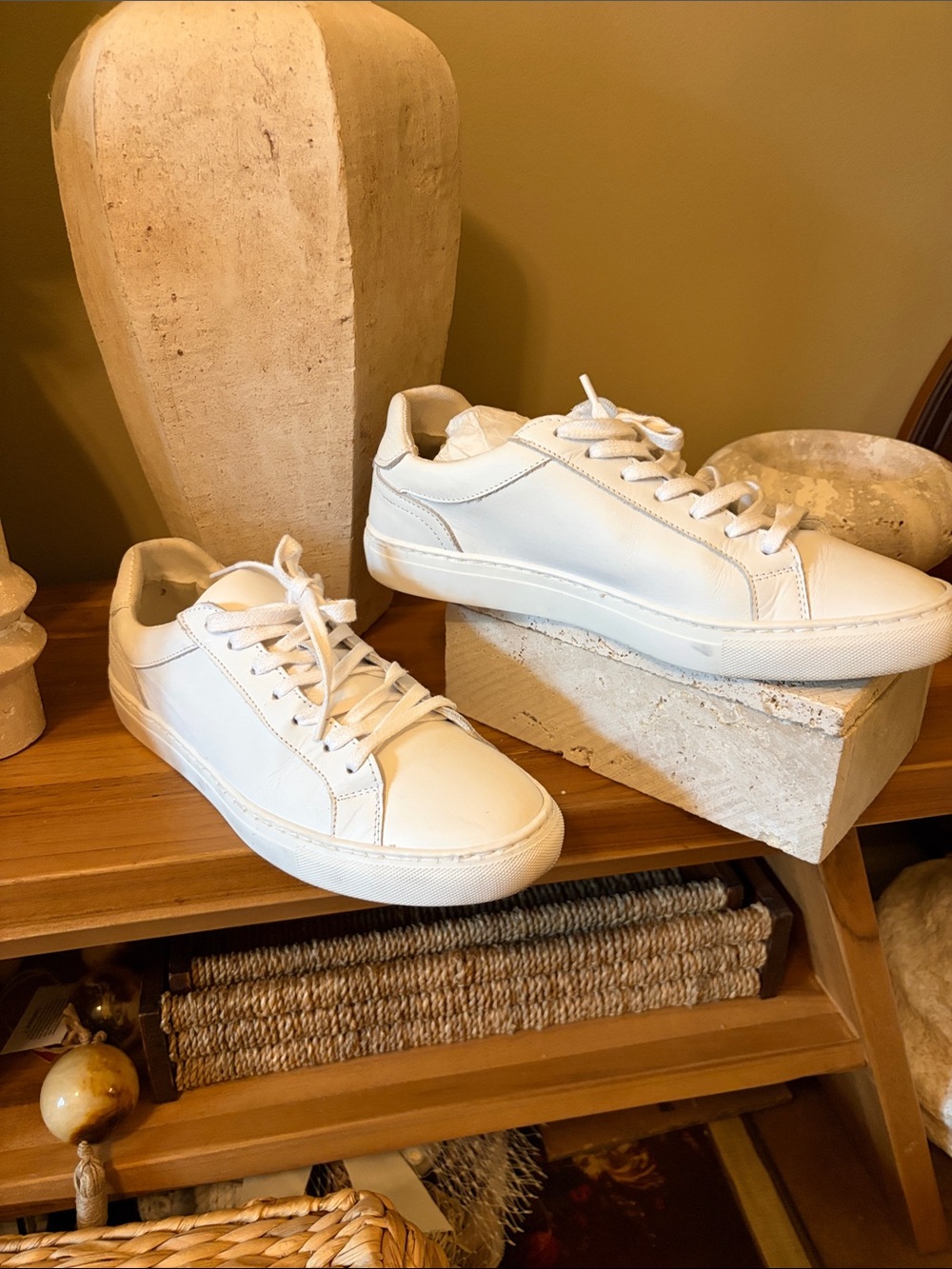 Avellini Women's White Leather Athletic Sneakers